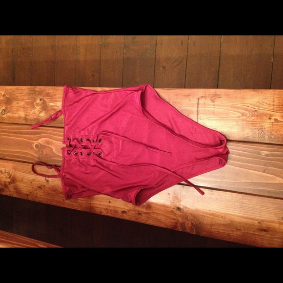 One piece monokini swim suit bathing lace up - Picture 6 of 7